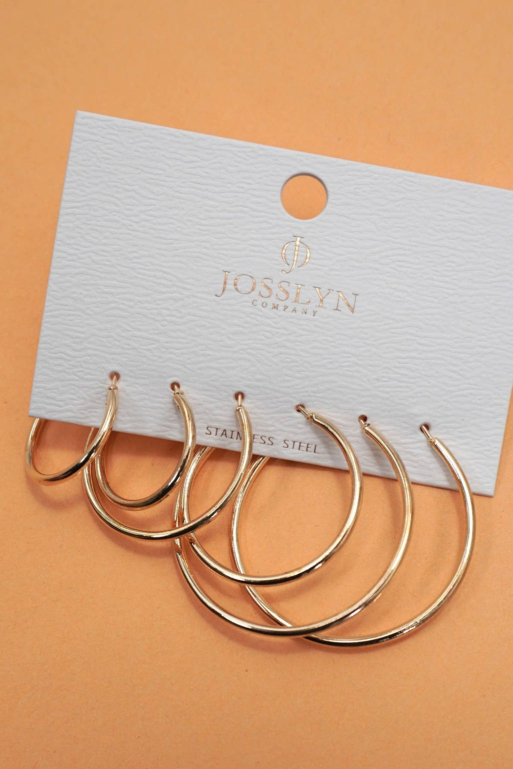 18K STAINLESS STEEL WATERPROOF TARNISH FREE HOOPS | 40E420: CIRCLE