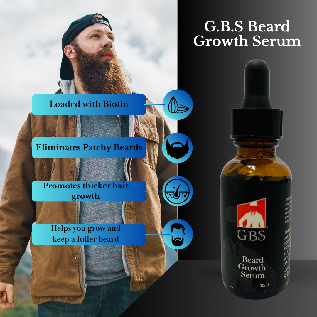 G.B.S Beard Natural Hair Growth Serum with Biotin 1 oz