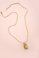 18K STAINLESS STEEL TARNISH FREE MOON NECKLACE | 40NK9446: Gold