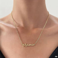 18K STAINLESS STEEL TARNISH FREE MAMA NECKLACE | 40NK9428: Gold