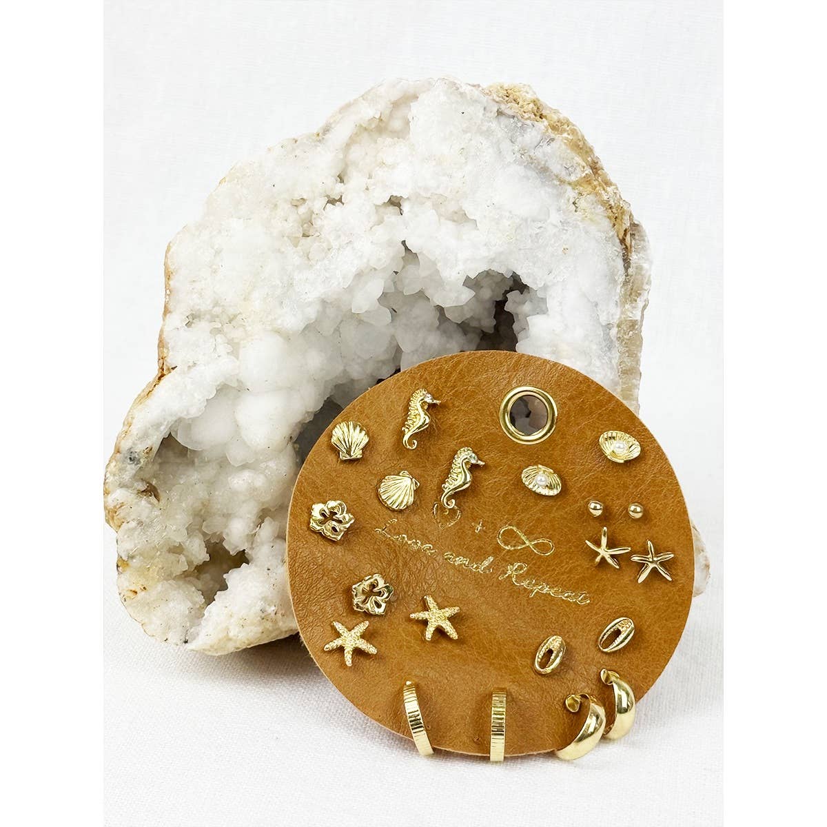 All about Beach Theme Earrings: GOLD 10 Pair