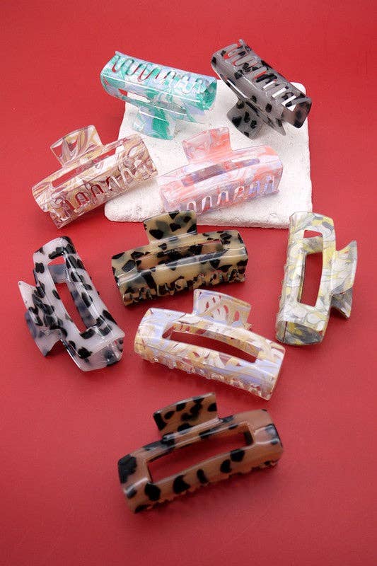 ALL ABOUT TORTOISE MARBLE HAIR CLAW CLIPS | 40H520: PEACH