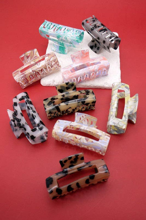 ALL ABOUT TORTOISE MARBLE HAIR CLAW CLIPS | 40H520: PEACH