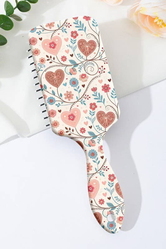 LARGE DETANGLE PADDLE HAIR BRUSH COMB | 40HC100: FLOWER C