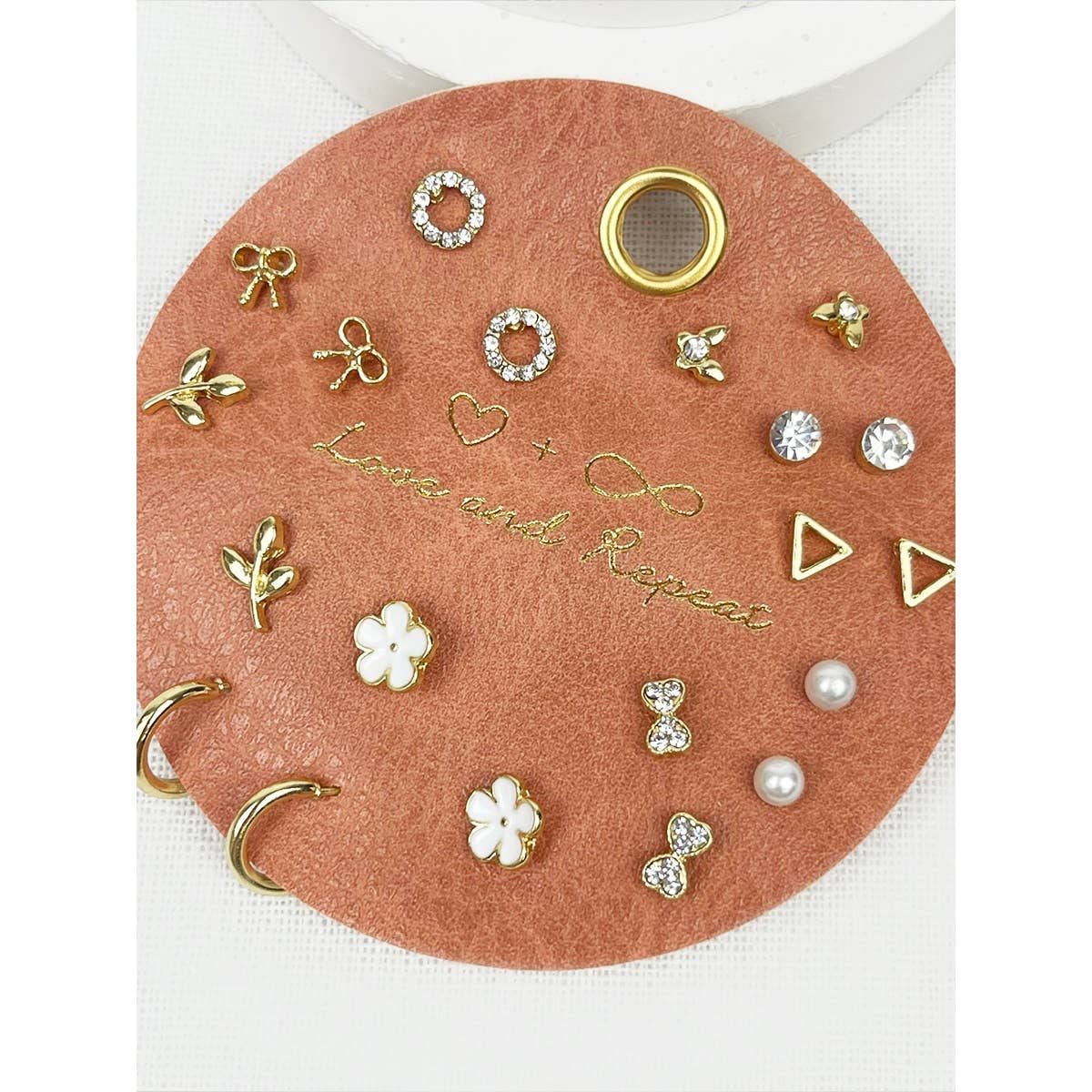 Minimalist Everyday Earrings: GOLD 10 pairs