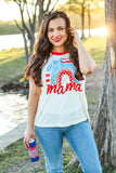 Mama Patriotic Rainbow Tee: Mix Pattern / Medium