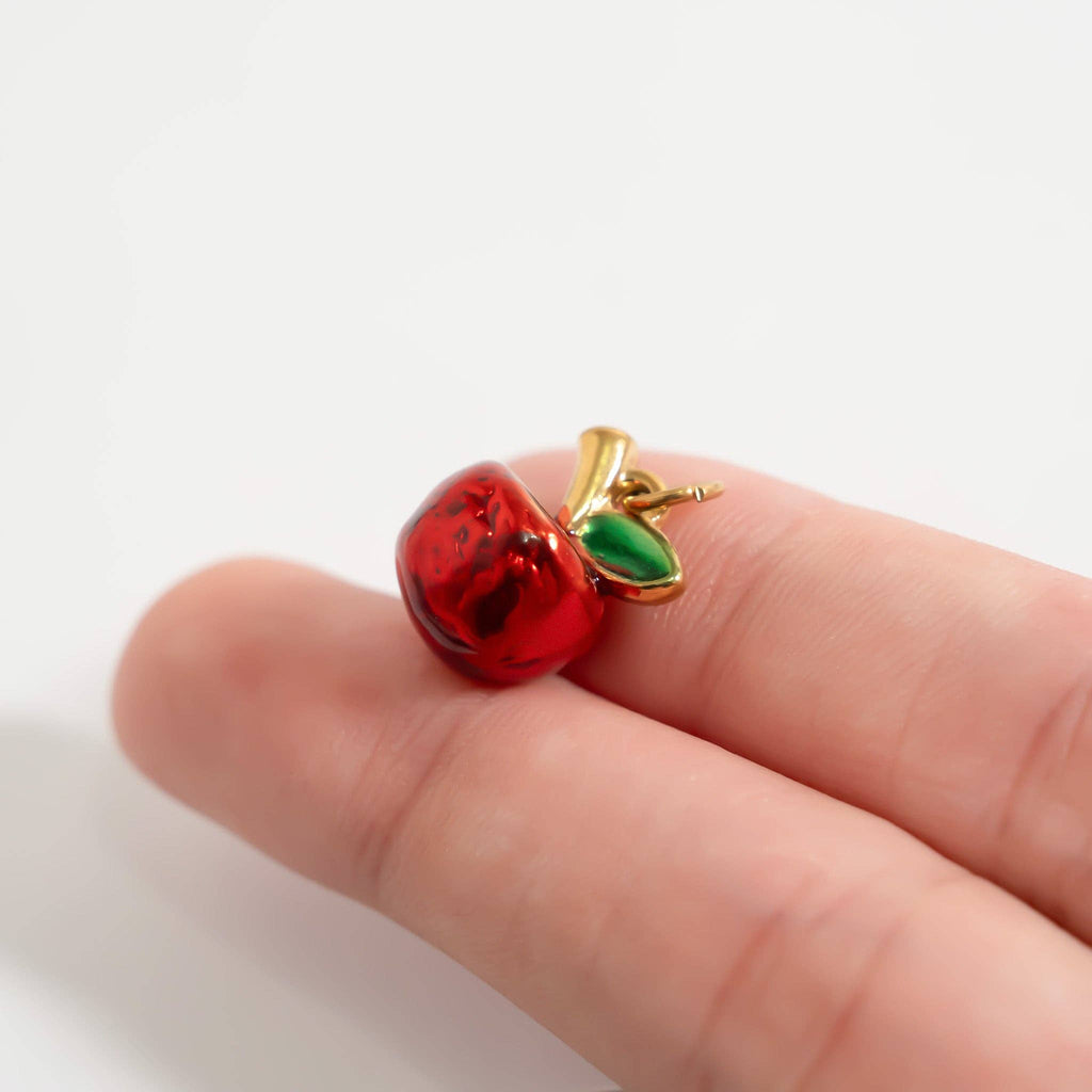 18K Gold Stainless Steel Apple Fruit Charm: Gold
