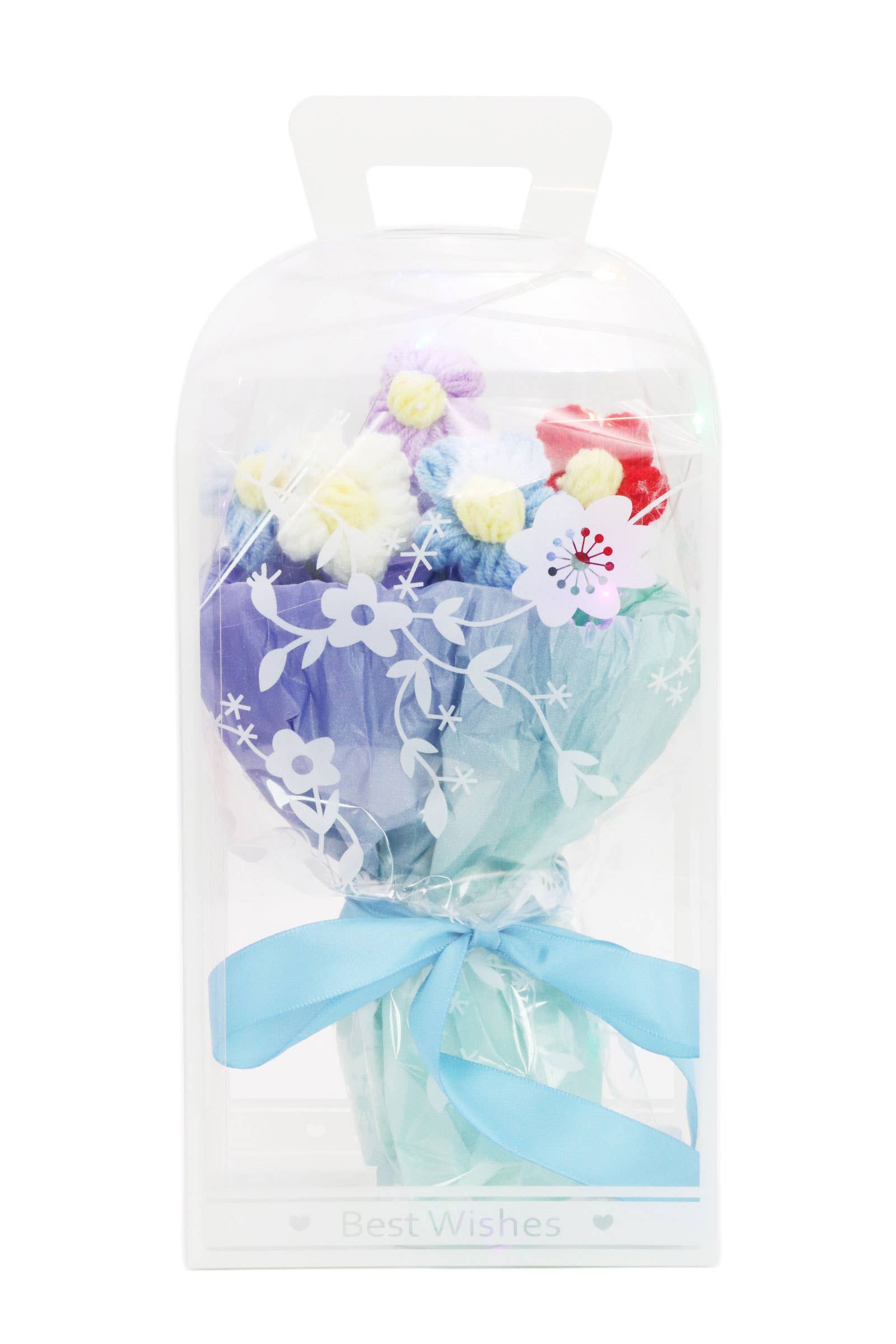 Floral Crochet LED Bouquet Gift Box - 4 pcs: ASSORTED / ONE SIZE