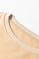 Khaki Exposed Seam Floral Mixed Patchwork Plus Size Top