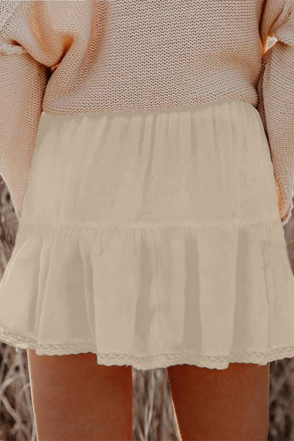 Parchment Plus Size Boho Ruffled Shorts