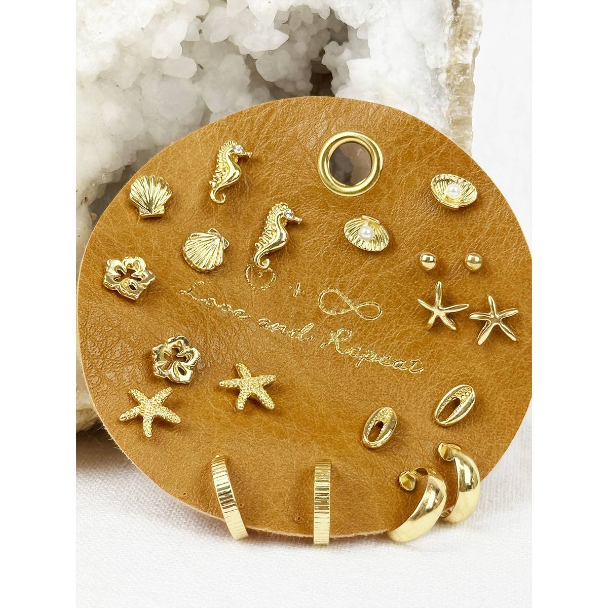 All about Beach Theme Earrings: GOLD 10 Pair