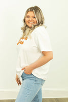 Pumpkin Spice on White Tee Shirt Blank: White