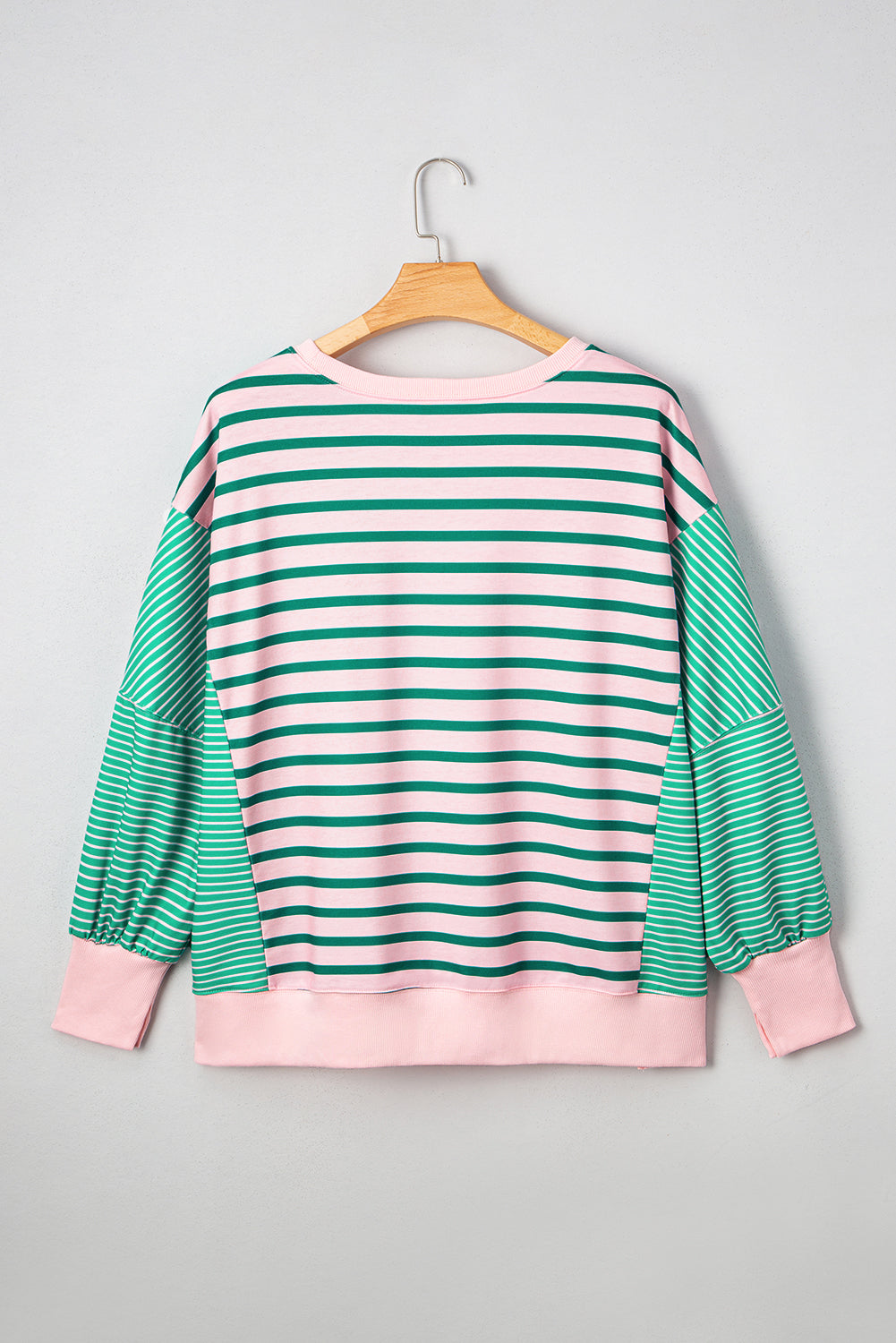 Green Stripe Plus Size Sweatshirt