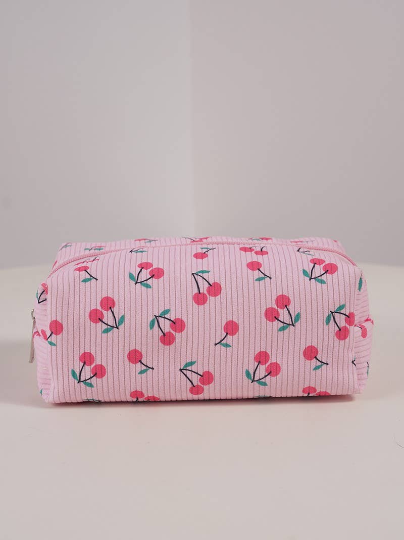 STRAWBERRY WESTERN BOW MAKEUP COSMETIC POUCH BAG | 40P544: RED STRAWBERRY
