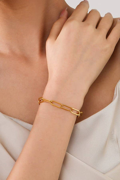 STAINLESS STEEL WATERPROOF TARNISH FREE BRACELET | 40B112: PAPERCLIP