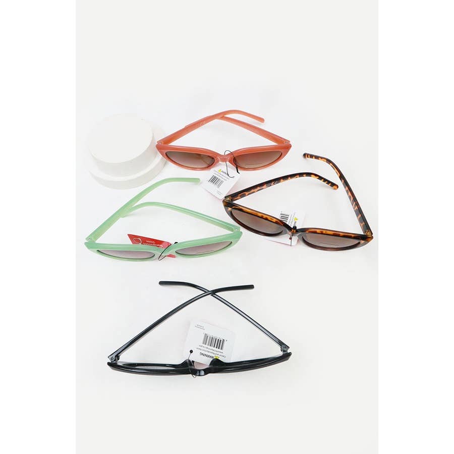 Retro Cat Eye Vintage Narrow Sunglasses: MIX COLOR / ONE(12)