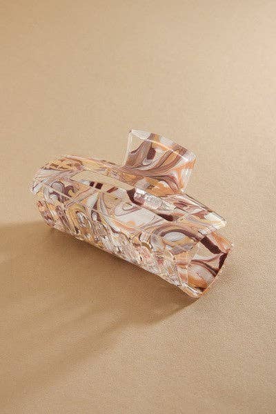 ALL ABOUT TORTOISE MARBLE HAIR CLAW CLIPS | 40H520: PEACH
