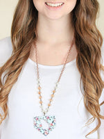 Light Blue Floral Georgia Necklace, Copper: Copper / One Size