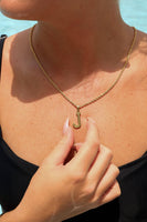 18K Gold PVD Coated Stainless Steel Sports Letter Pendant: D
