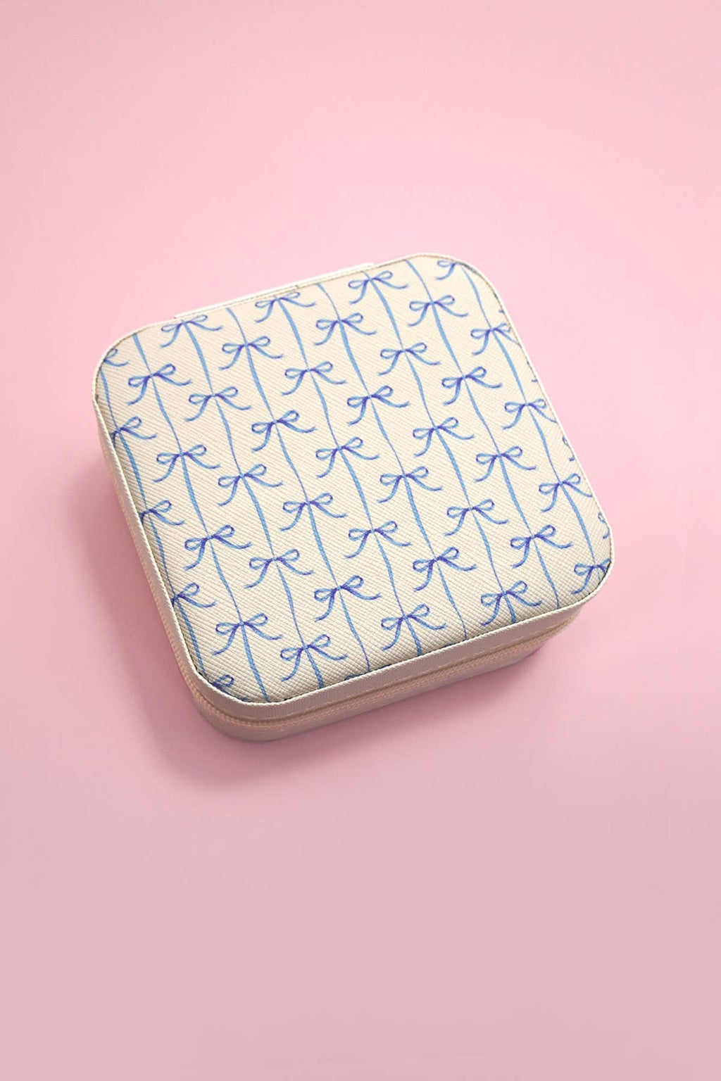 DESIGNED JEWELRY ORGANIZER TRAVEL BOX CASE | 40P566: FLOWER B OFF WHITE