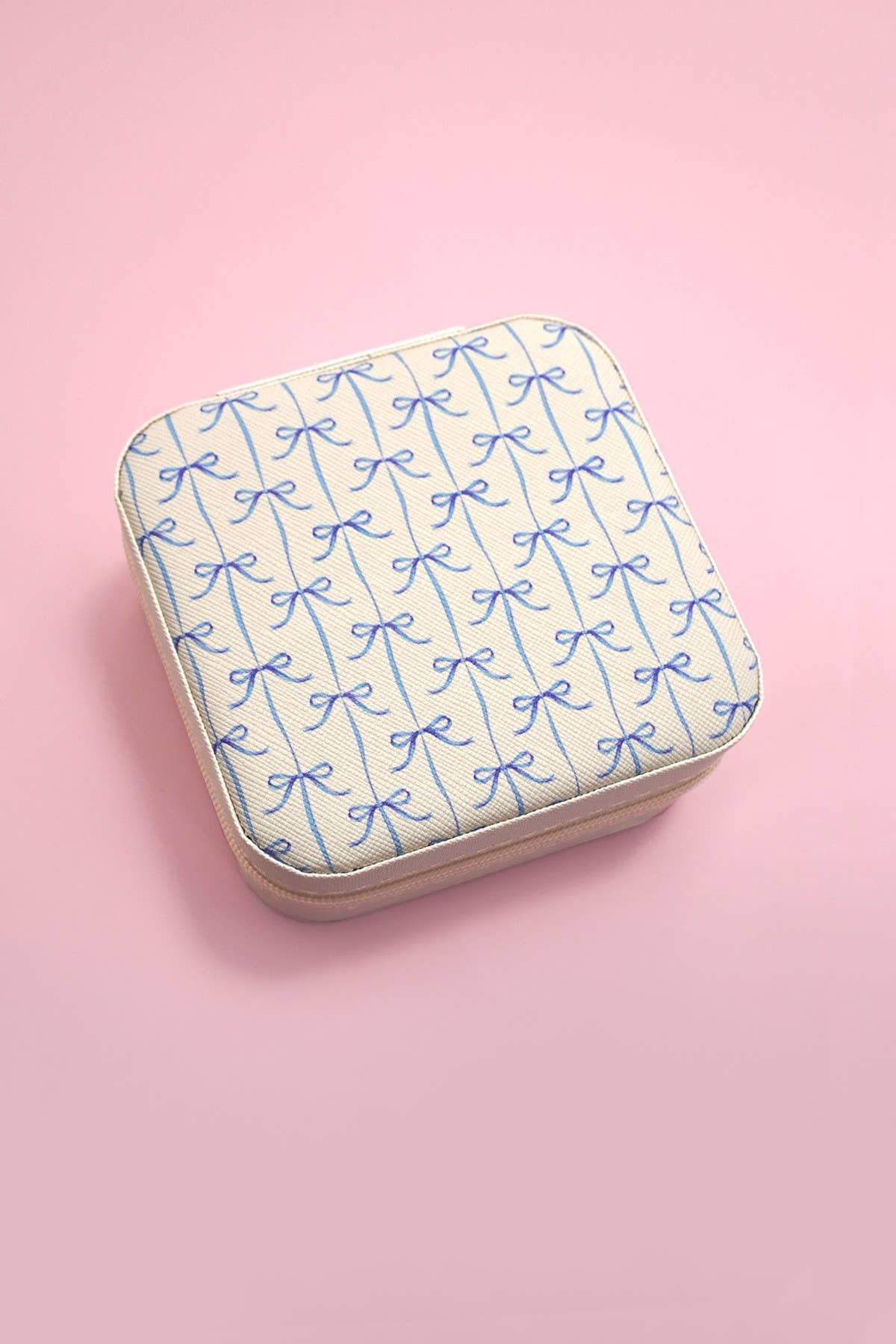 DESIGNED JEWELRY ORGANIZER TRAVEL BOX CASE | 40P566: FLOWER B OFF WHITE