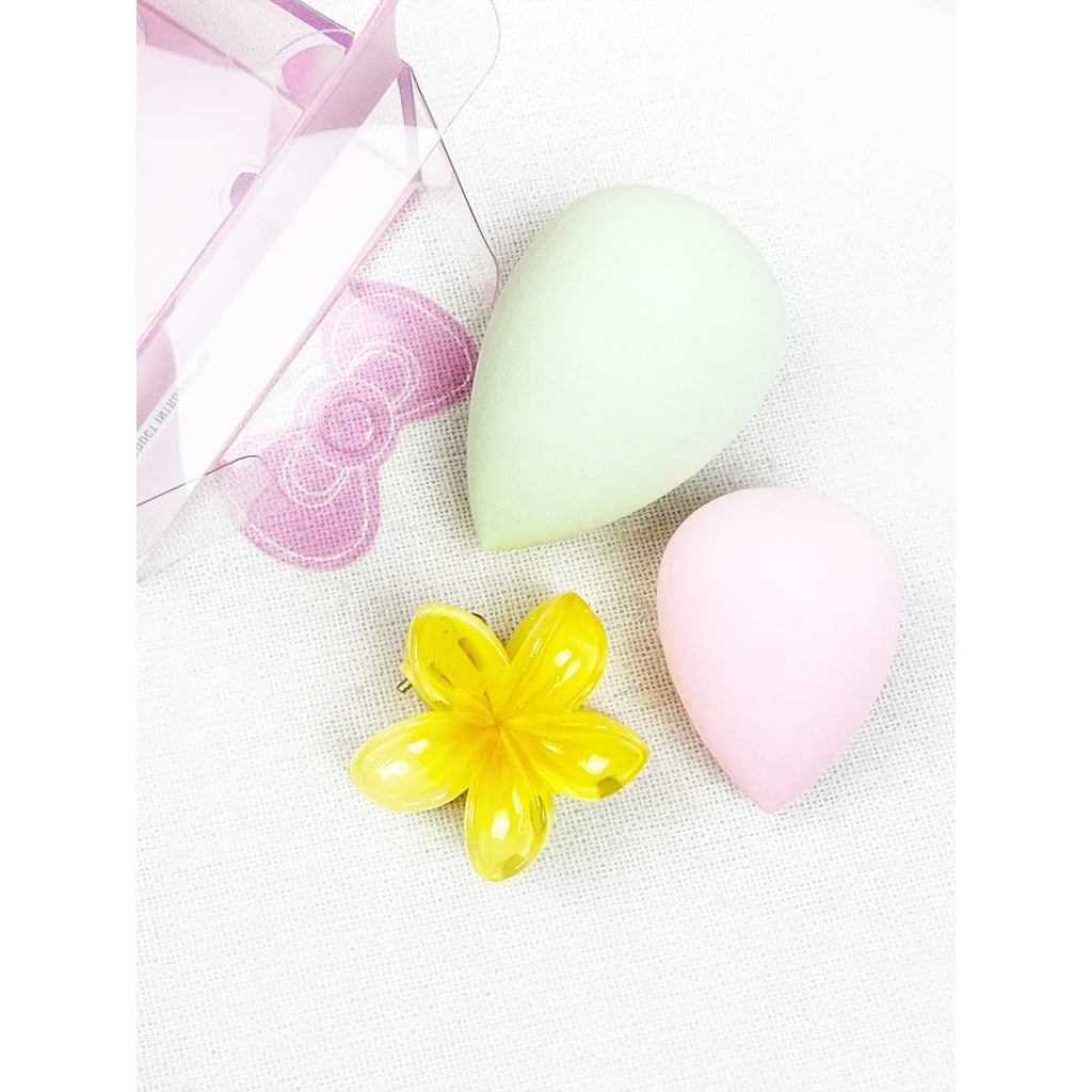Blending Sponge Set with Cute Flower Hair Claw Clip: MIX COLOR / ONE(12)