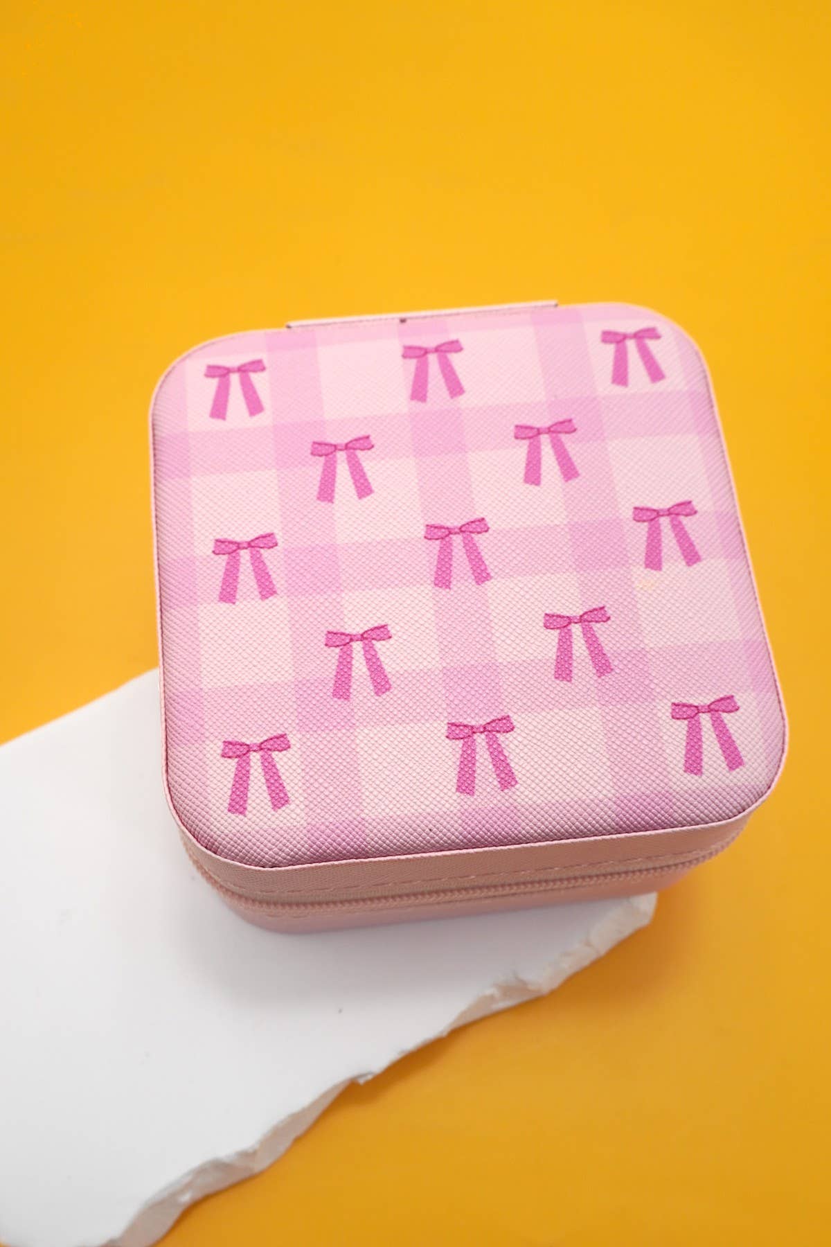 DESIGNED JEWELRY ORGANIZER TRAVEL BOX CASE | 40P566: FLOWER B OFF WHITE