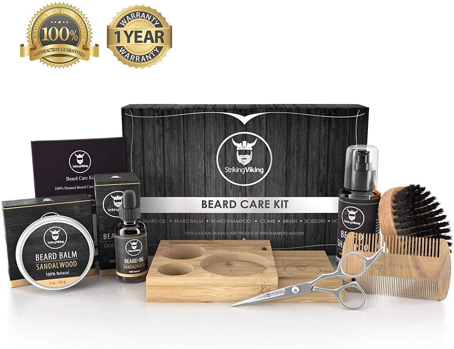 Beard Grooming Kit with Caddy Complete Care Set for Men Gift