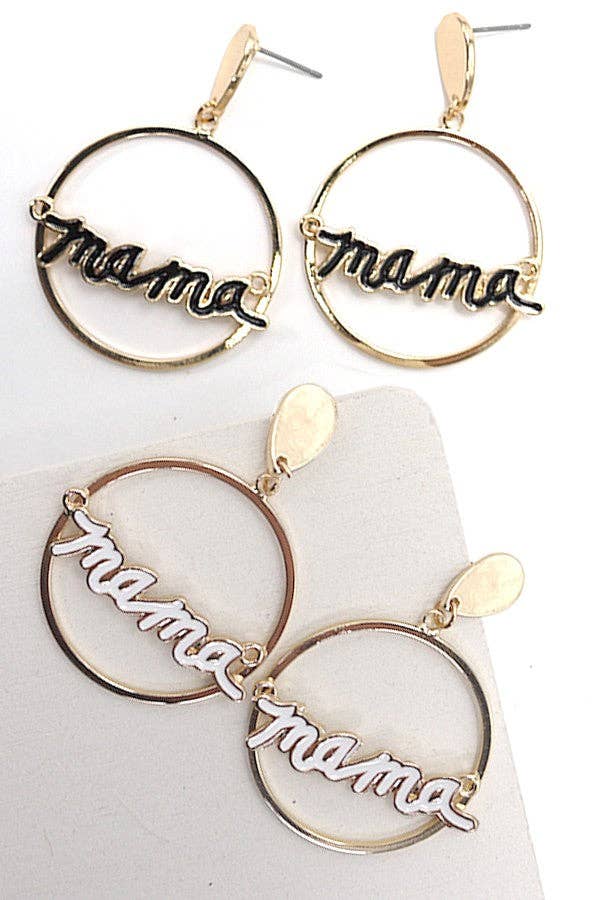 MAMA CIRCLE DROP EARRINGS | 31E23613: BLACK