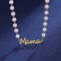 18K STAINLESS STEEL TARNISH FREE MAMA NECKLACE | 40NK9454: Gold