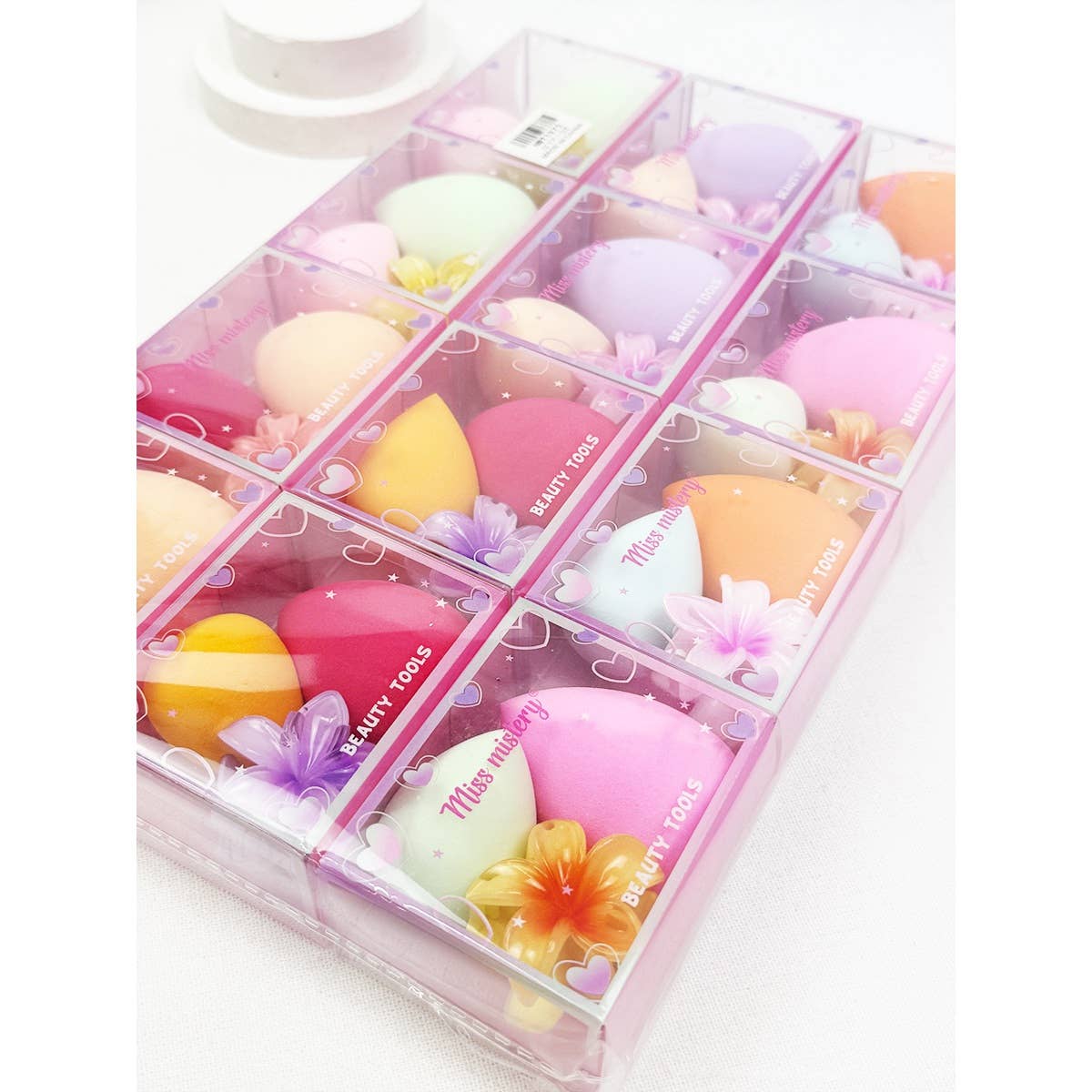Blending Sponge Set with Cute Flower Hair Claw Clip: MIX COLOR / ONE(12)