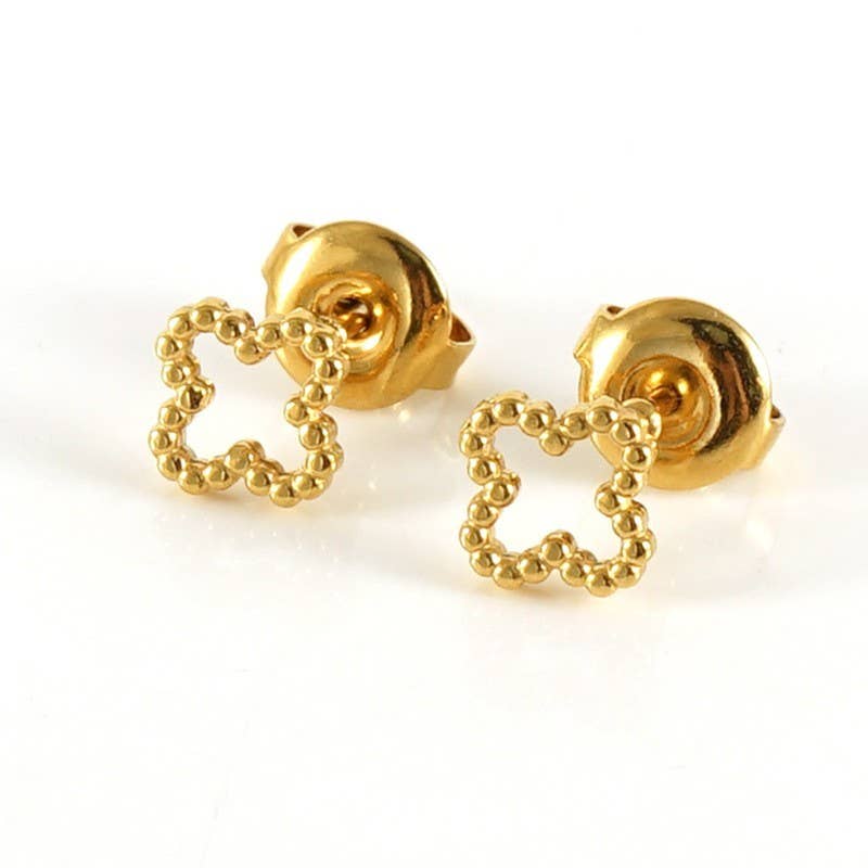 18K Stainless Steel Tarnish Free Waterproof Studs | 40E424: CLOVER