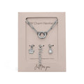 18K Gold Stainless Steel Mama Charm Holder Necklace Gift Set: Stainless