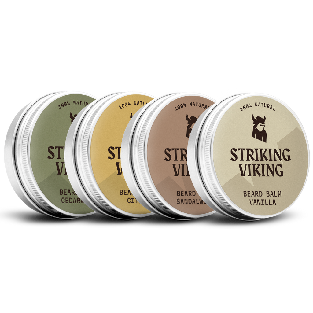 Beard Balm Variety 4 Pack for Men Herbal Nourishing Care Set