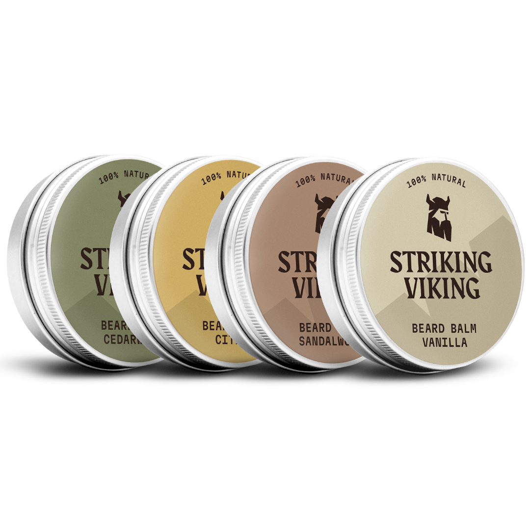 Beard Balm Variety 4 Pack for Men Herbal Nourishing Care Set