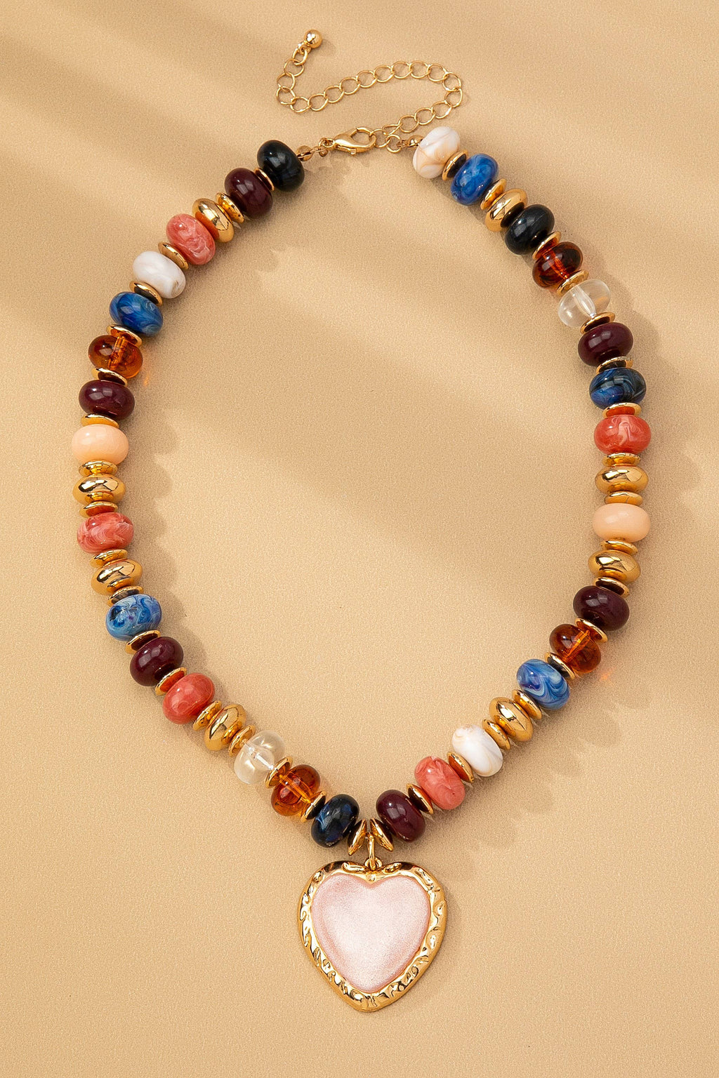 TRENDING HANDMADE CHUNKY BEADED CHARM NECKLACE | 80N92451: E