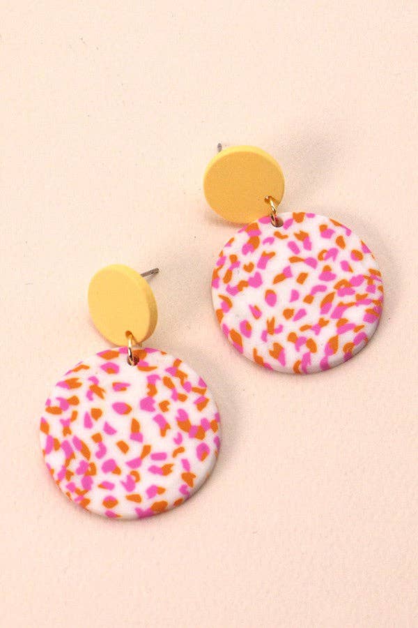 COLORFUL PRINT POLYMER EARRINGS| 40E215: A