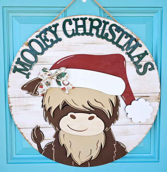 DIY Mooey Christmas Cow Door Hanger