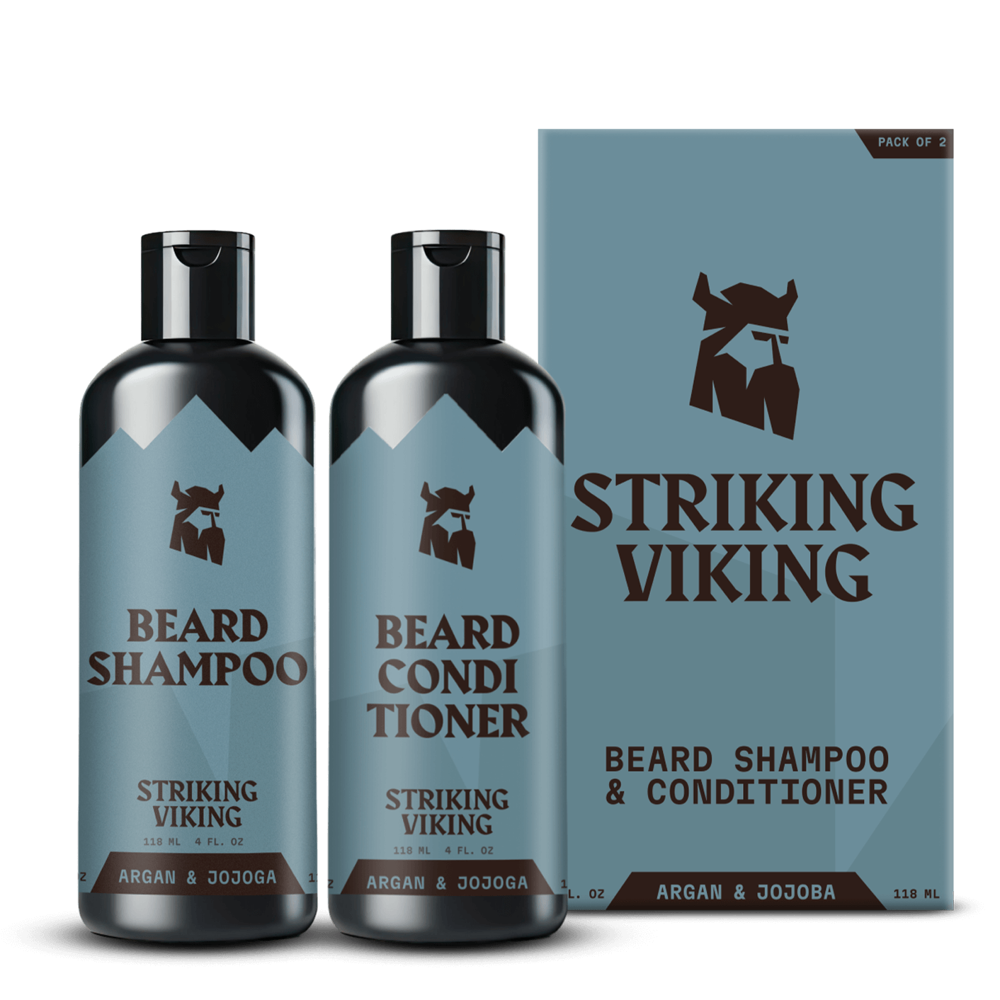 Beard Shampoo Conditioner for Men Argan Jojoba Nourishing Ki