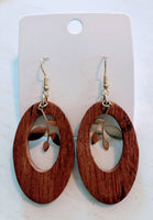 Wood Oval Earrings