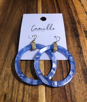Blue Circle Earrings