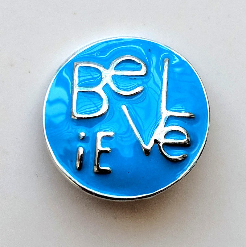 Blue Believe Snap Charm 18mm