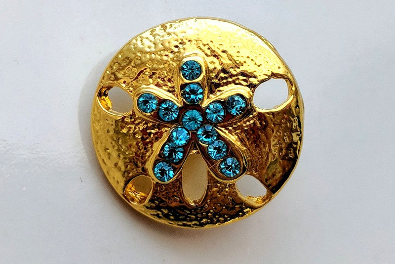 Gold Sand Dollar Snap Charm 18mm