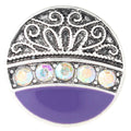 Vintage Purple Ginger Snap Button Compatible Charm 18mm