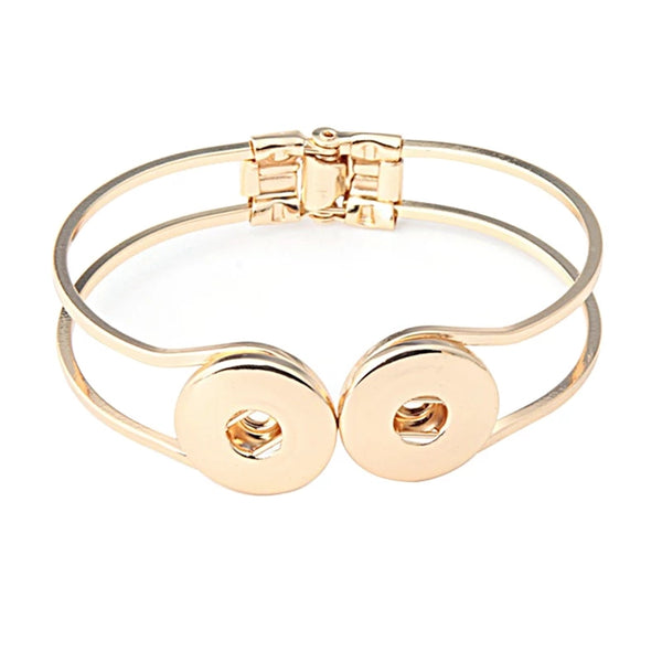 Double Snap Gold Bangle 18mm