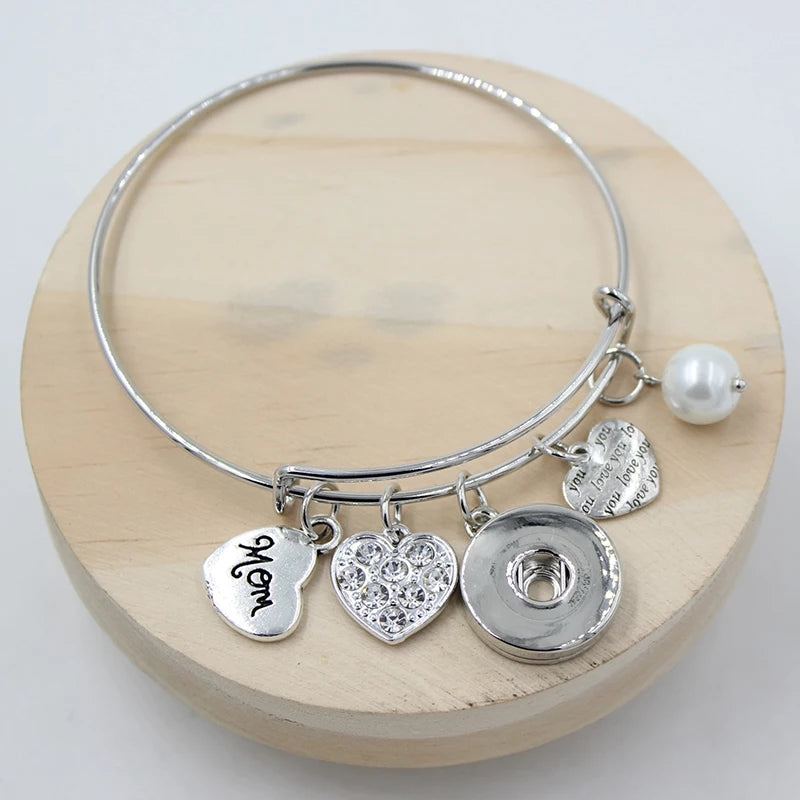 Mom Mother Snap Bangle adjustable 18mm