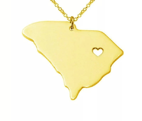 South Carolina State Necklace Gold/Silver