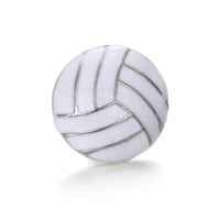 White Volleyball Snap Charm 18mm