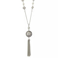 Long Pearl Tassle Snap Necklace