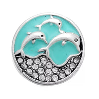 Leaping Dolphins Snap Charm 18mm